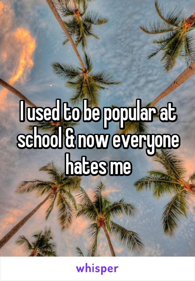 I used to be popular at school & now everyone hates me