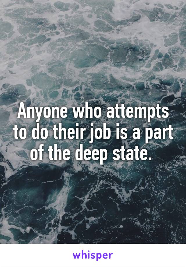 Anyone who attempts to do their job is a part of the deep state. 