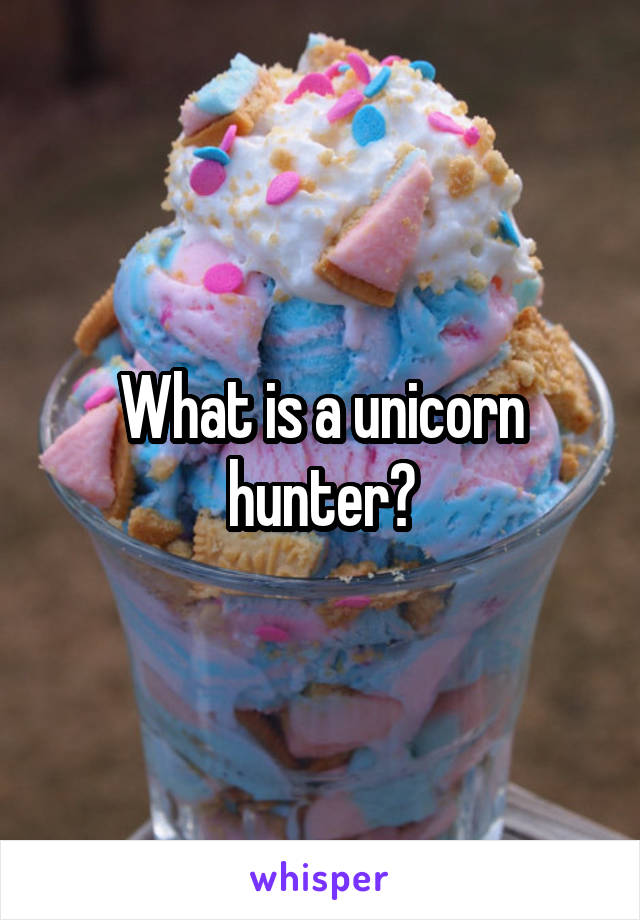 What is a unicorn hunter?