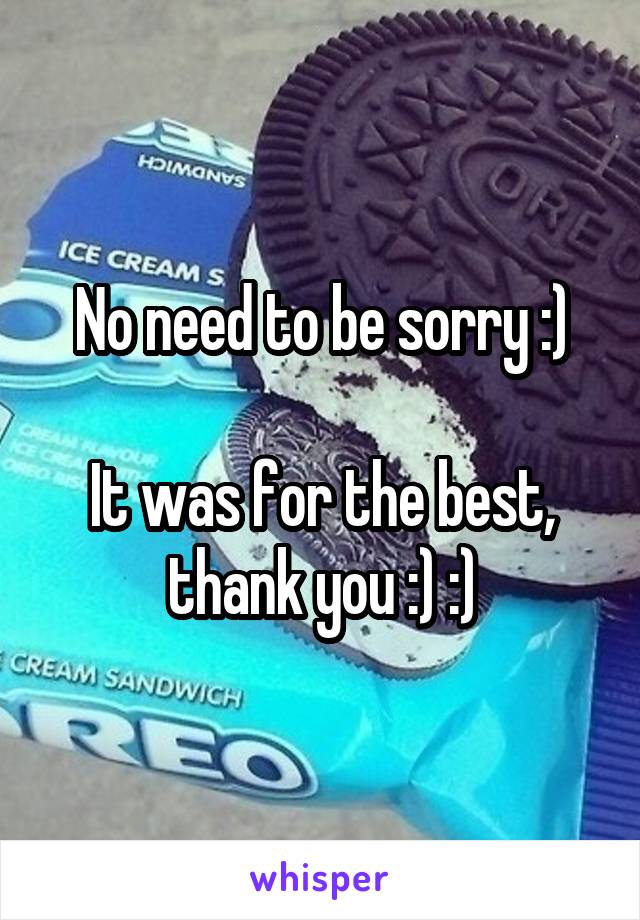 No need to be sorry :)

It was for the best, thank you :) :)