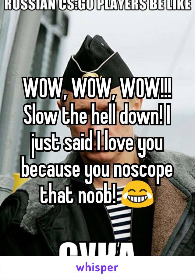WOW, WOW, WOW!!!
Slow the hell down! I just said I love you because you noscope that noob! 😂