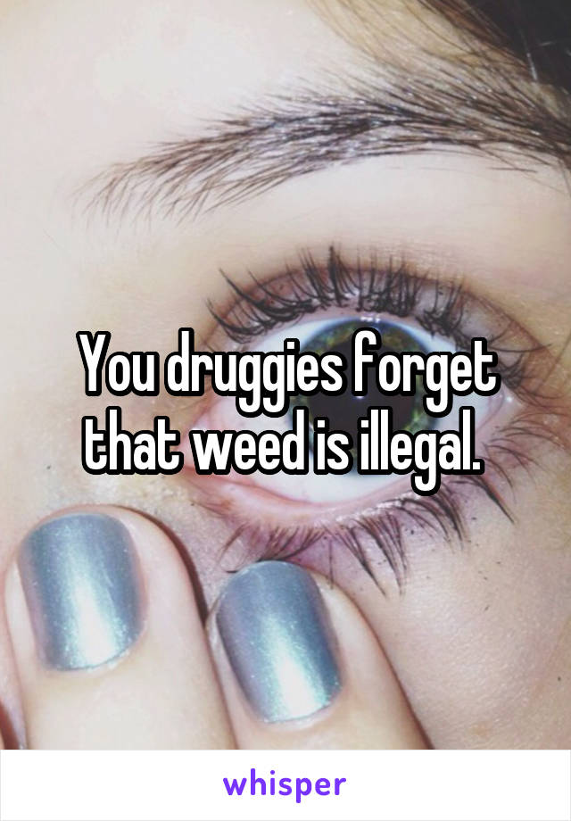 You druggies forget that weed is illegal. 