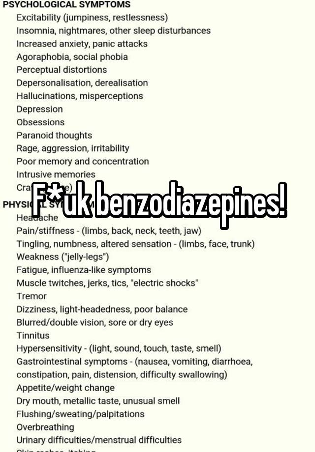 F*uk benzodiazepines!
