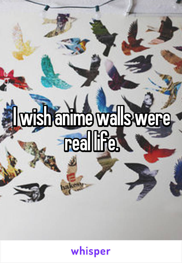 I wish anime walls were real life.