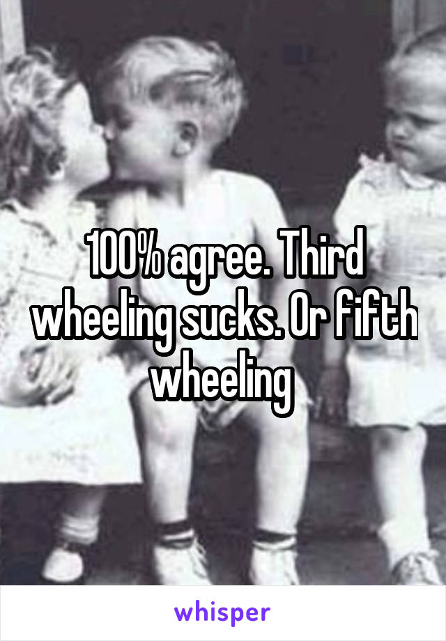 100% agree. Third wheeling sucks. Or fifth wheeling 