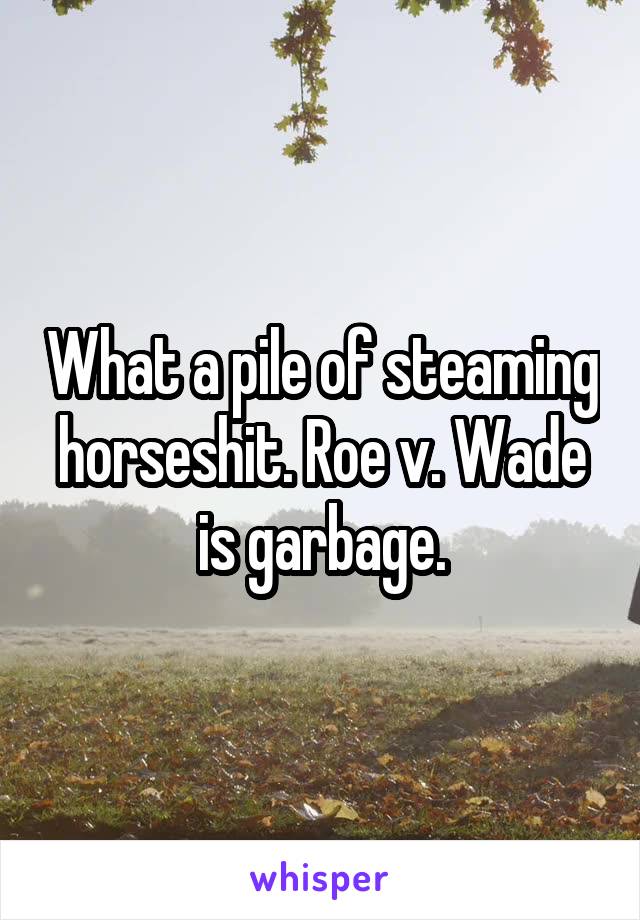 What a pile of steaming horseshit. Roe v. Wade is garbage.