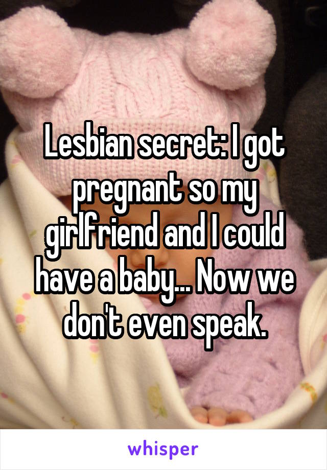 Lesbian secret: I got pregnant so my girlfriend and I could have a baby... Now we don't even speak.