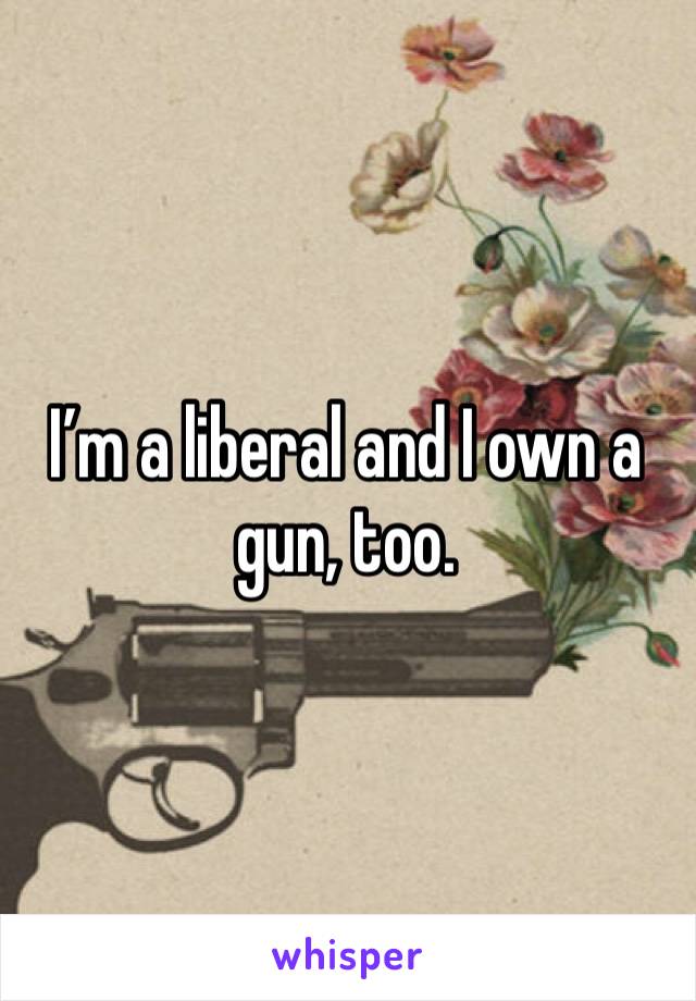 I’m a liberal and I own a gun, too. 