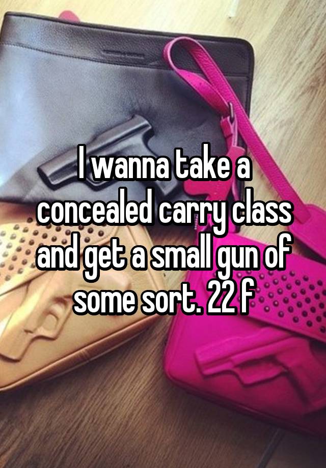 I wanna take a concealed carry class and get a small gun of some sort. 22 f