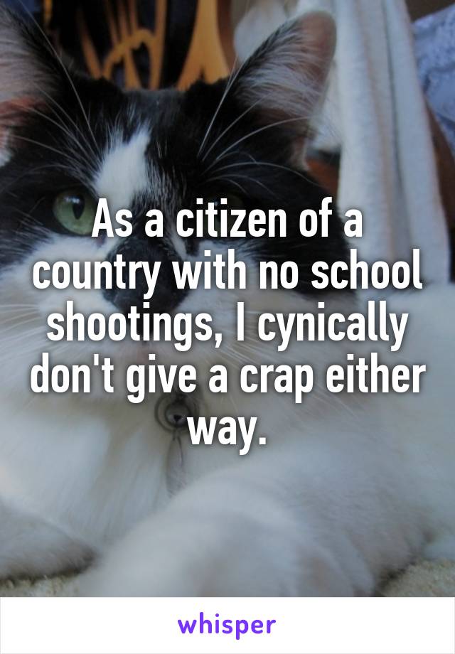 As a citizen of a country with no school shootings, I cynically don't give a crap either way.