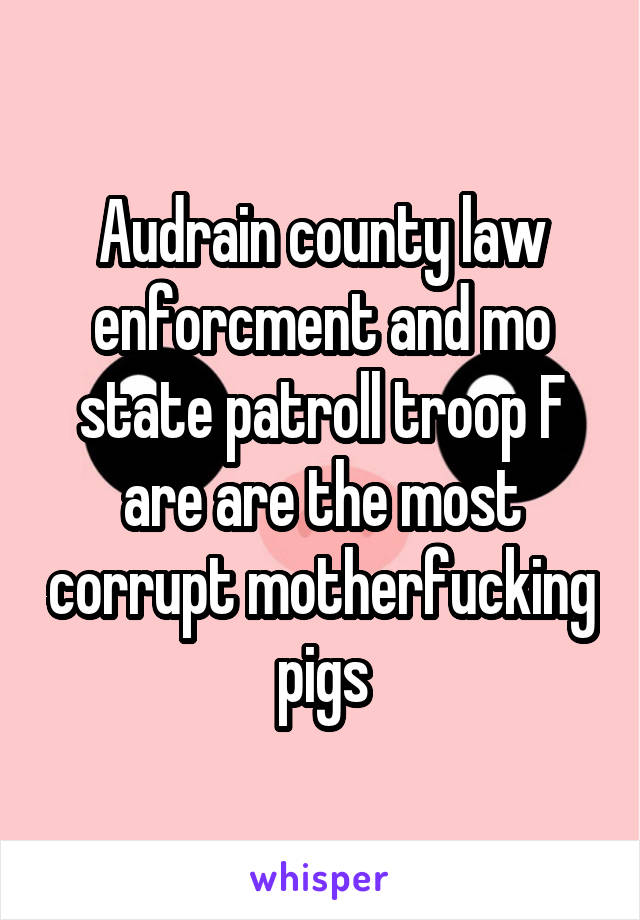 Audrain county law enforcment and mo state patroll troop F are are the most corrupt motherfucking pigs