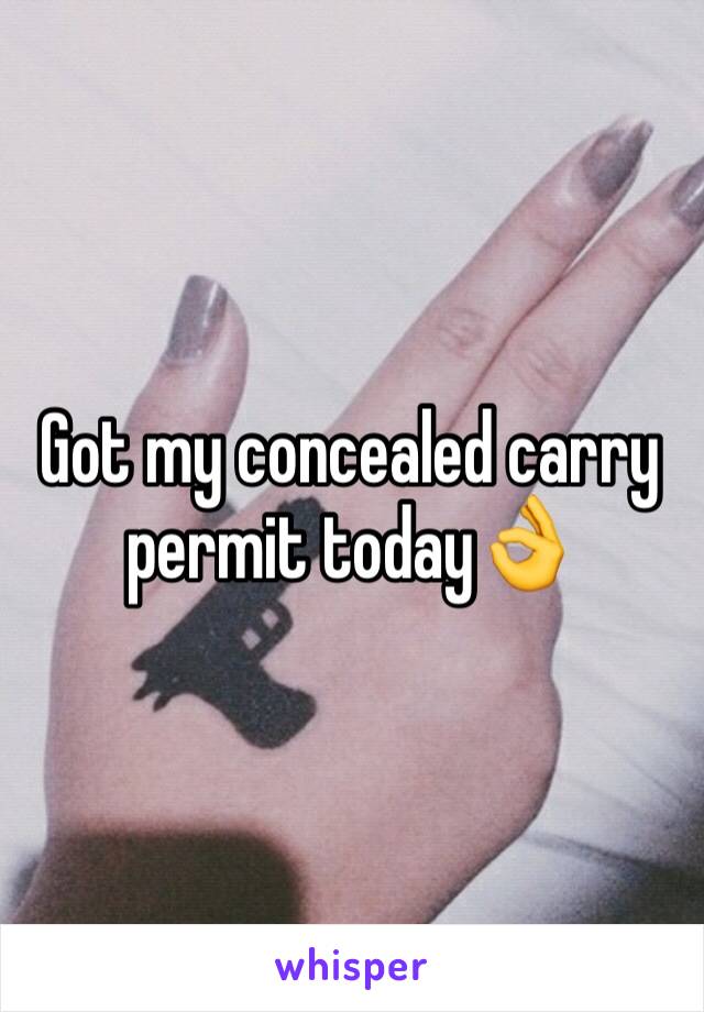 Got my concealed carry permit today👌