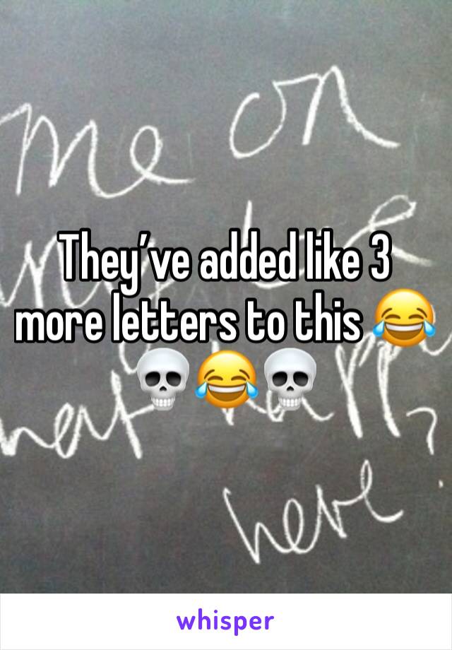 They’ve added like 3 more letters to this 😂💀😂💀