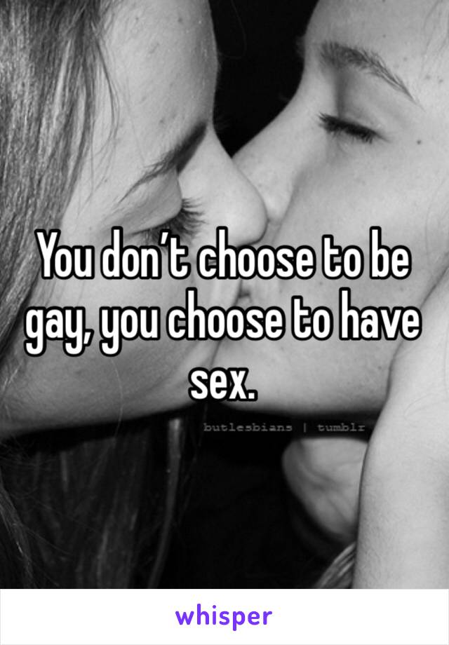 You don’t choose to be gay, you choose to have sex.