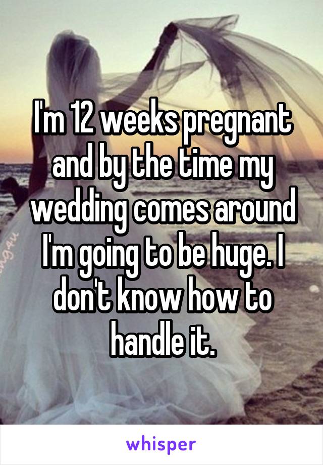 I'm 12 weeks pregnant and by the time my wedding comes around I'm going to be huge. I don't know how to handle it.