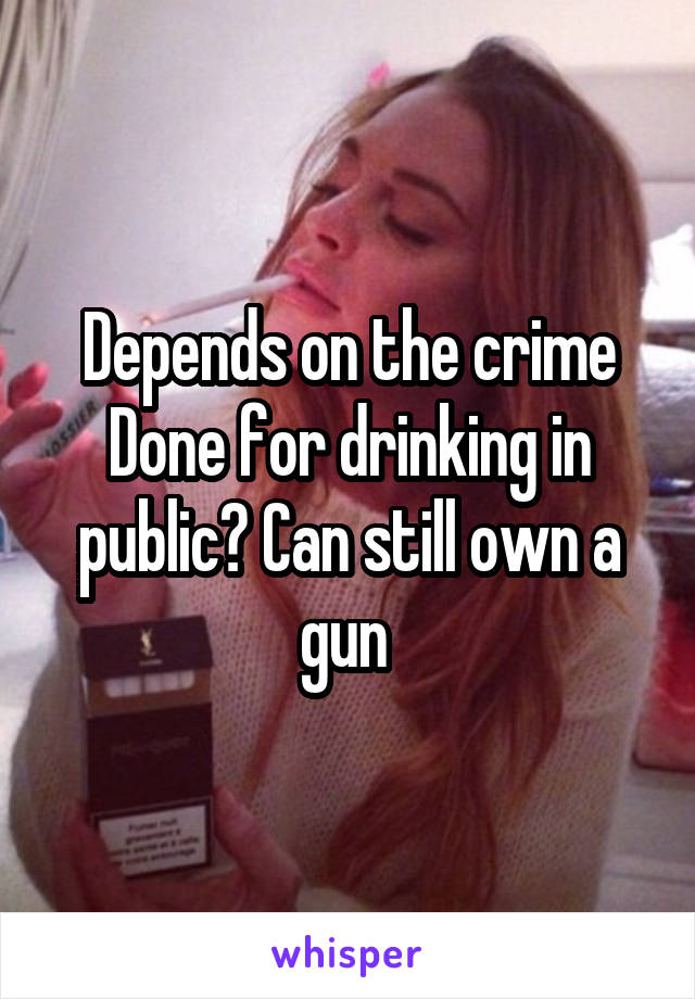 Depends on the crime
Done for drinking in public? Can still own a gun 