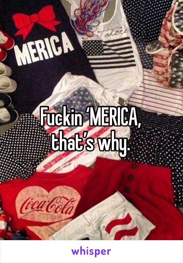 Fuckin ‘MERICA, that’s why. 