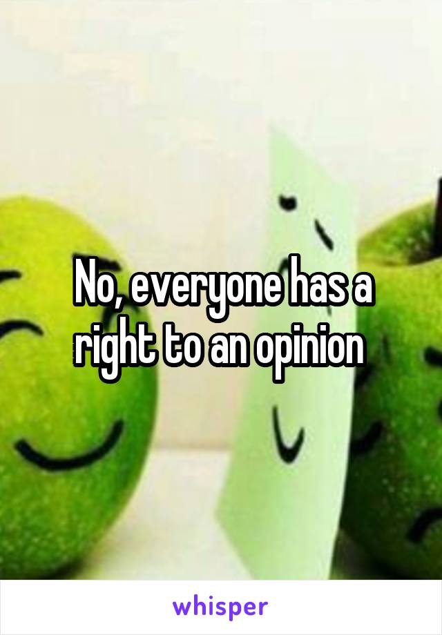 No, everyone has a right to an opinion 