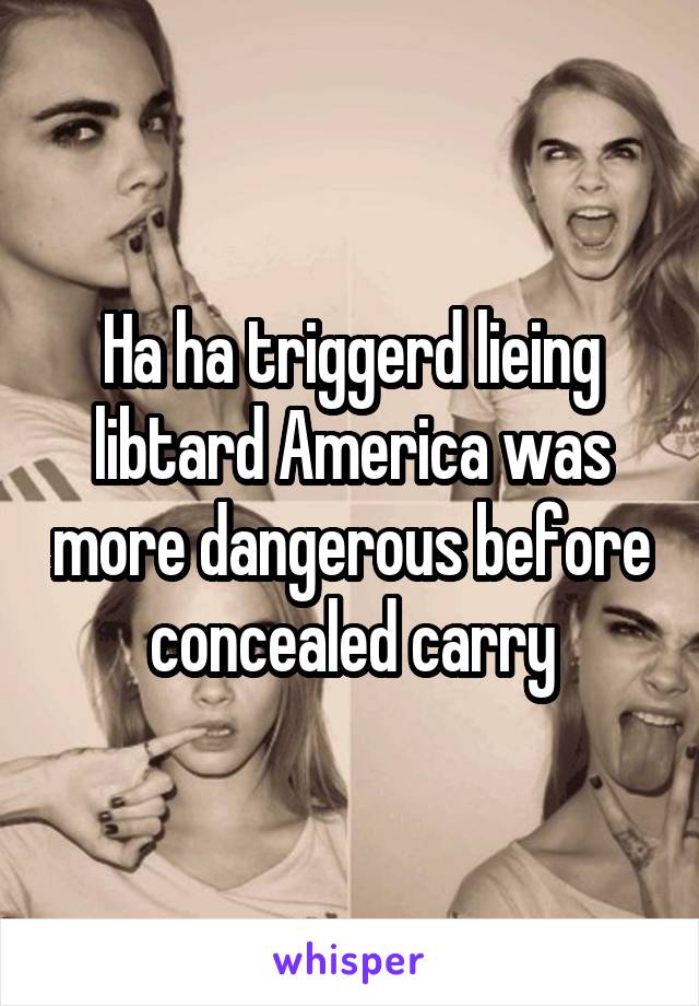 Ha ha triggerd lieing libtard America was more dangerous before concealed carry