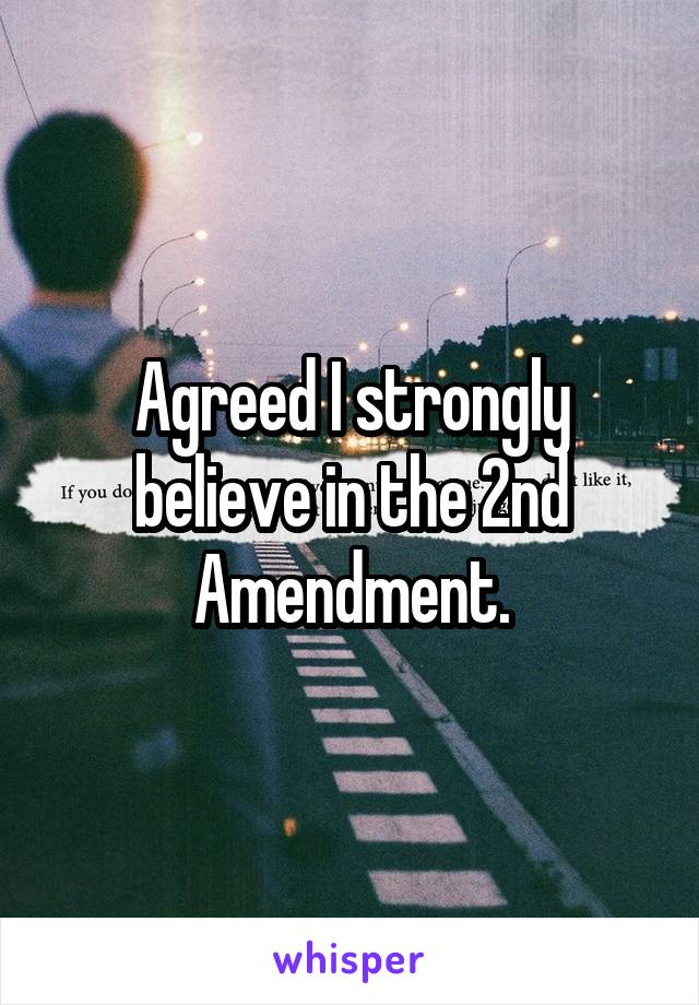 Agreed I strongly believe in the 2nd Amendment.