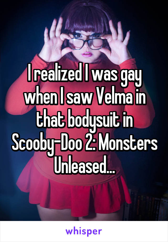 I realized I was gay when I saw Velma in that bodysuit in Scooby-Doo 2: Monsters Unleased...