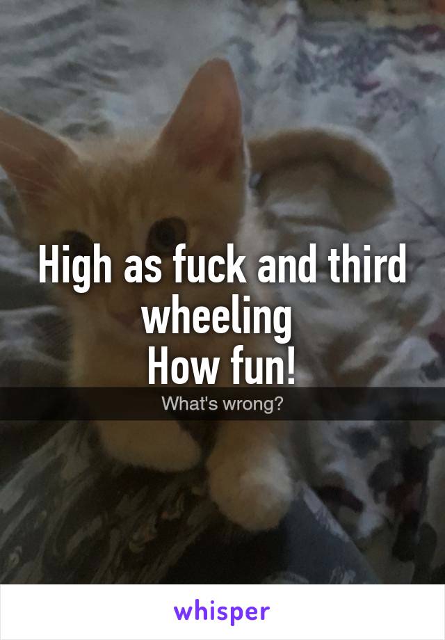 High as fuck and third wheeling 
How fun!