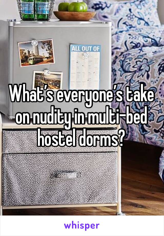 What’s everyone’s take on nudity in multi-bed hostel dorms?