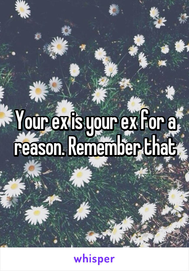 Your ex is your ex for a reason. Remember that