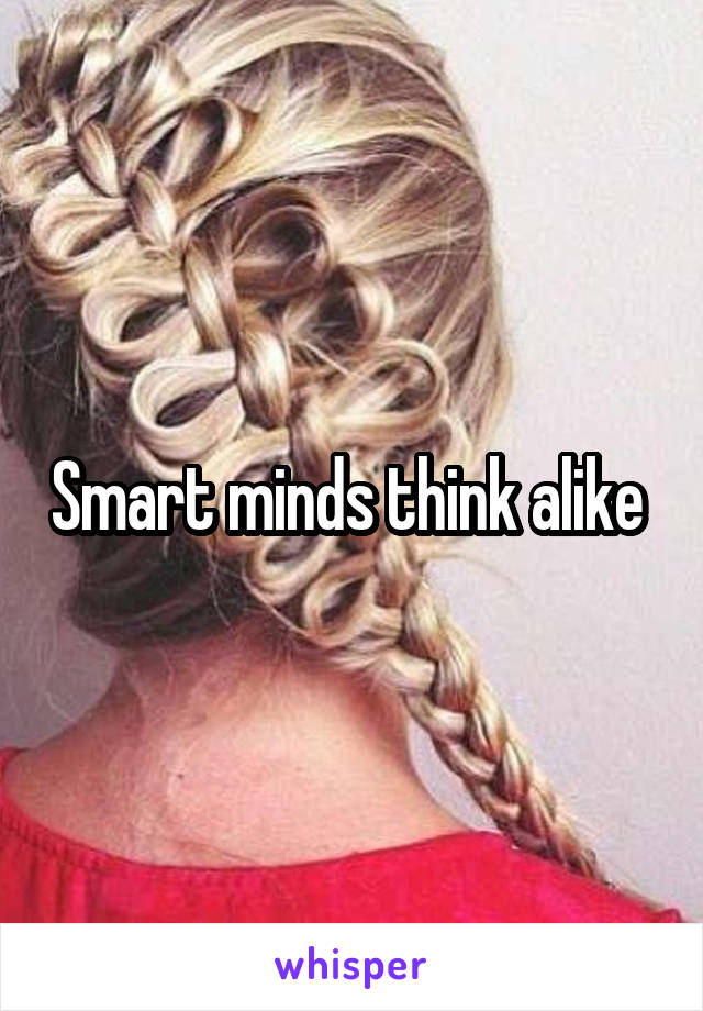 Smart minds think alike 