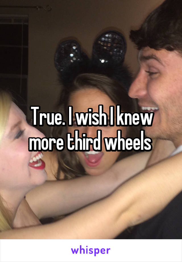 True. I wish I knew more third wheels 