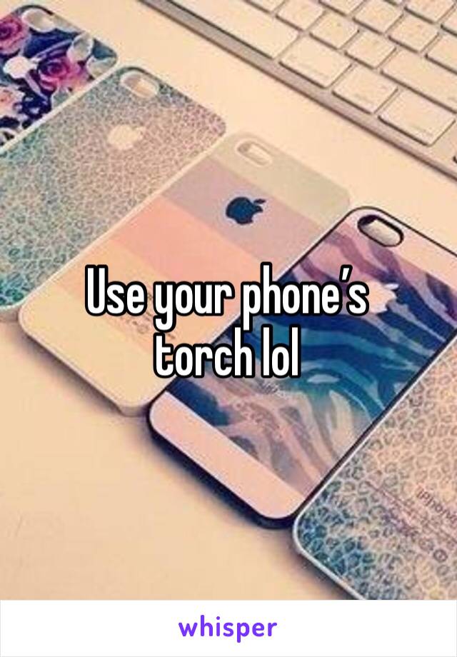 Use your phone’s torch lol