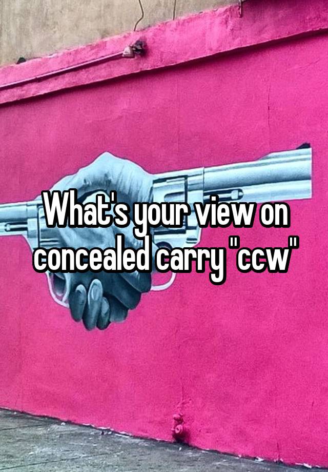 What's your view on concealed carry "ccw"