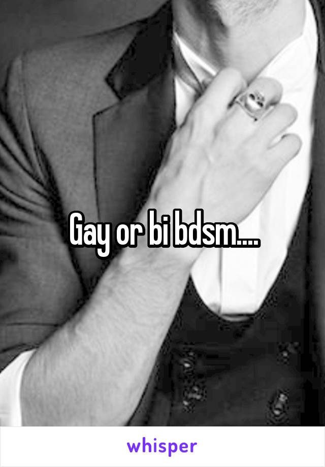 Gay or bi bdsm....