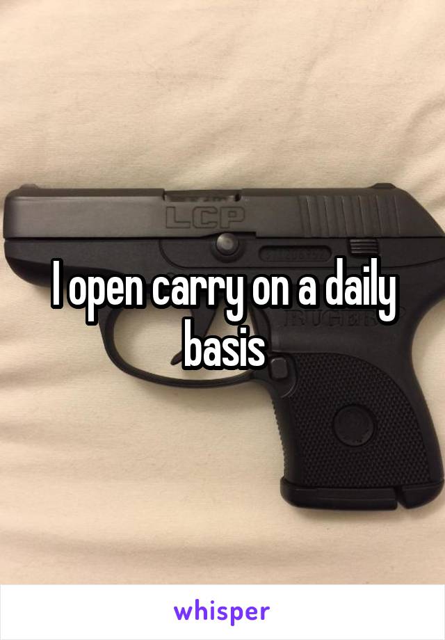 I open carry on a daily basis