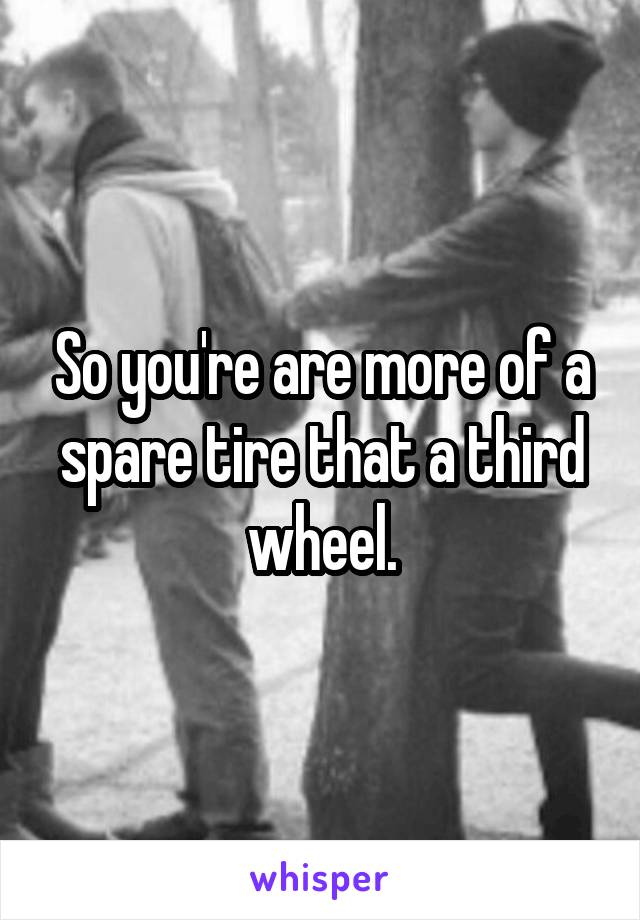 So you're are more of a spare tire that a third wheel.