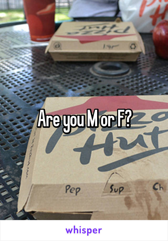 Are you M or F?