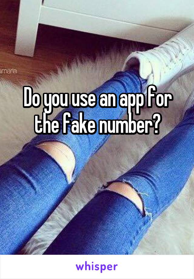 Do you use an app for the fake number?

