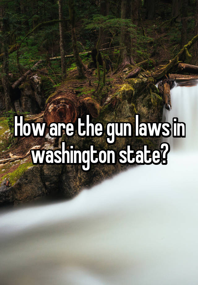 How are the gun laws in washington state?