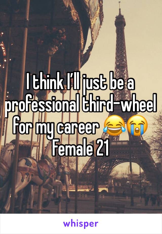 I think I’ll just be a professional third-wheel for my career 😂😭
Female 21