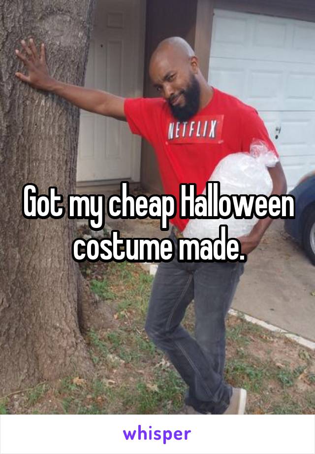 Got my cheap Halloween costume made.