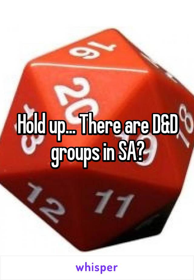 Hold up... There are D&D groups in SA?