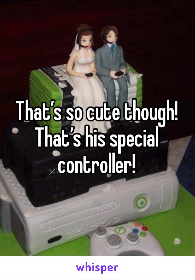 That’s so cute though! That’s his special controller!