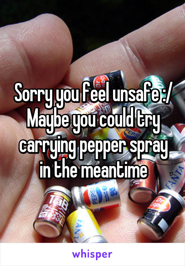 Sorry you feel unsafe :/
Maybe you could try carrying pepper spray in the meantime