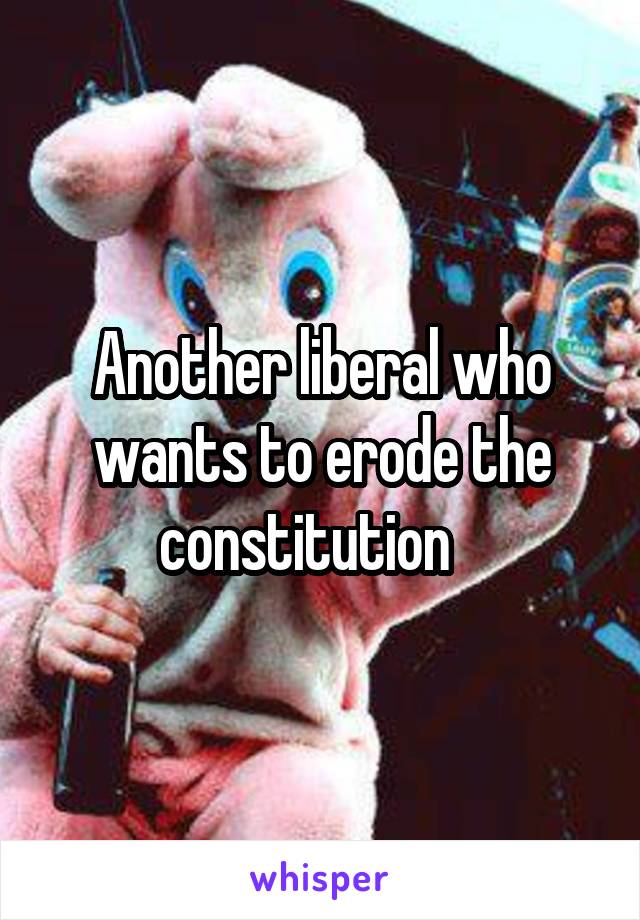 Another liberal who wants to erode the constitution   