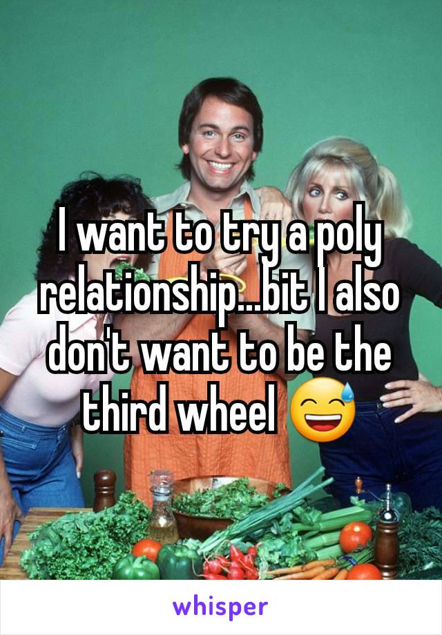 I want to try a poly relationship...bit I also don't want to be the third wheel 😅