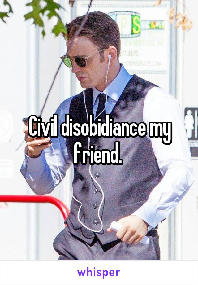 Civil disobidiance my friend. 