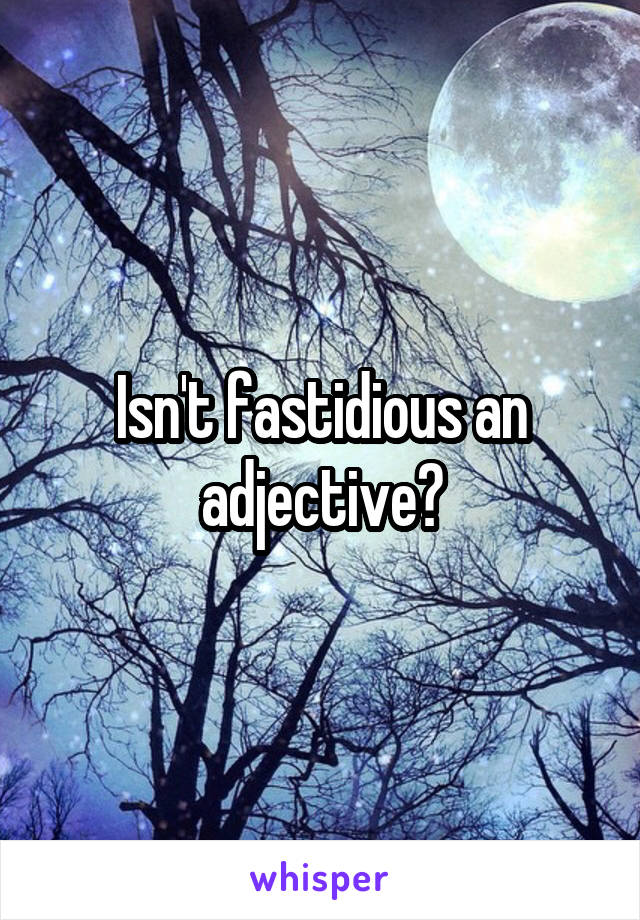 Isn't fastidious an adjective?