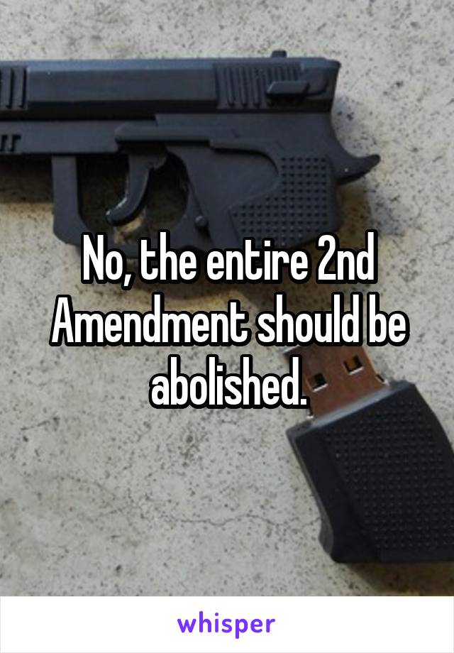 No, the entire 2nd Amendment should be abolished.