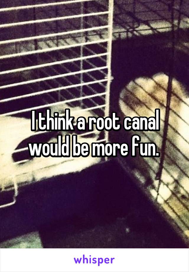 I think a root canal would be more fun. 