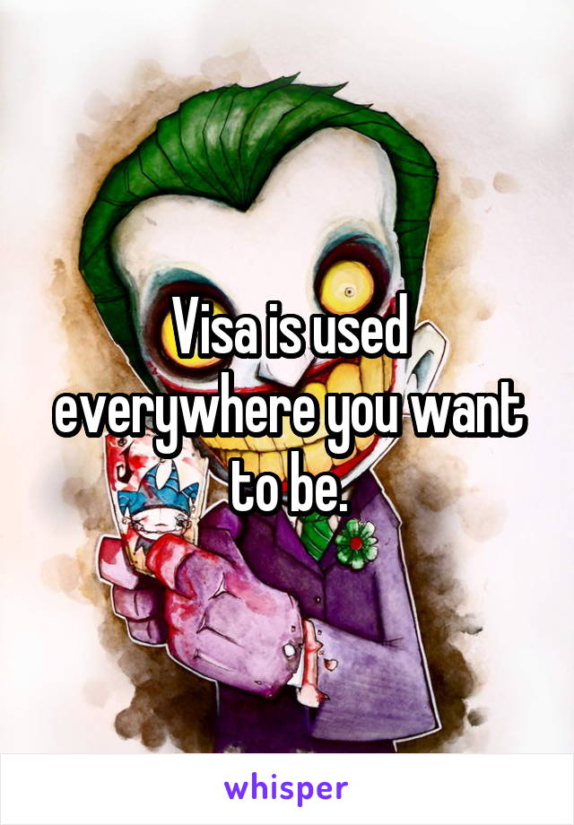 Visa is used everywhere you want to be.